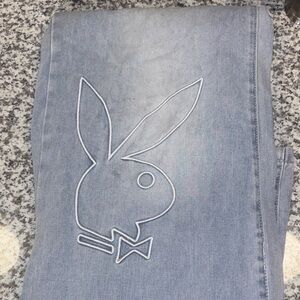 Light Blue Denim with Playboy double-waist